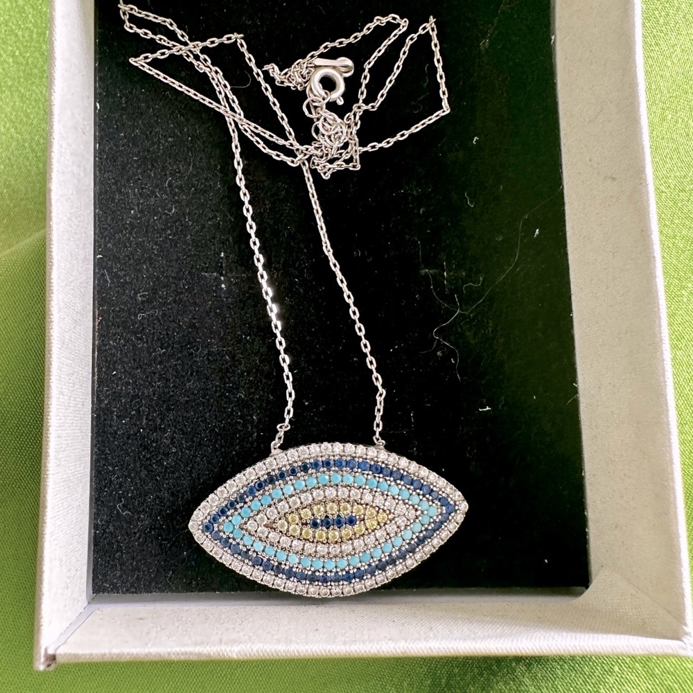 New Silver Evil Eye Necklace
